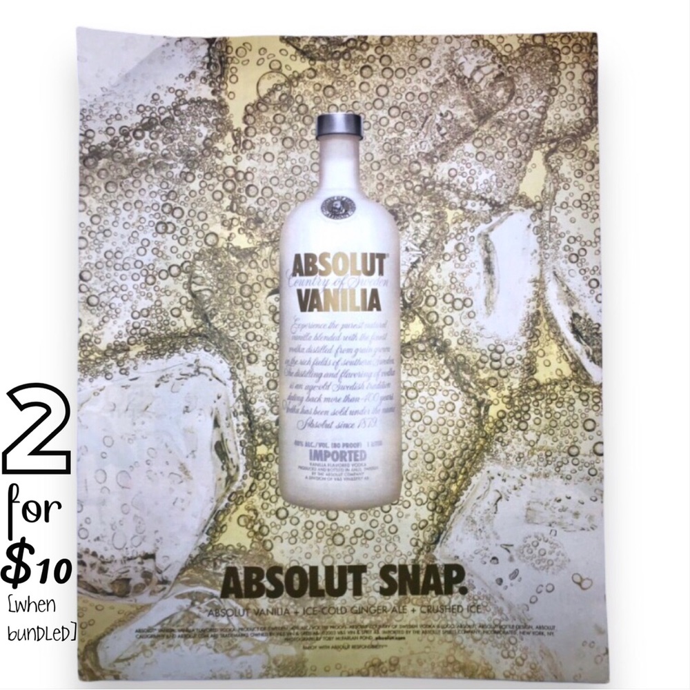 🔵[Absolut Vodka] ABSOLUT SNAP Original 2003 Vintage Magazine Advertisement